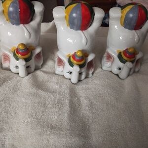 3 Vintage Taiwan White Elephant Bank. It is 6 1/2 inches tall by 4 inches cross